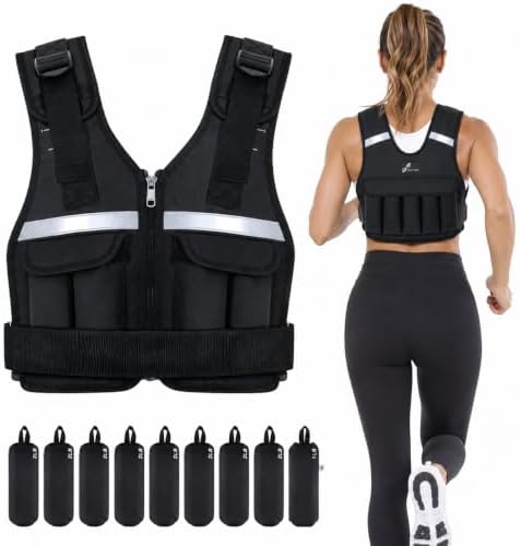 Sportneer Verstellbare Gewichtsweste 0,9-8kg/0,9–13,6kg/0,9–19kg | 16-in-1 Schnell Verstellbare Laufweste für Männer und Frauen, Krafttraining, Calisthenics und Gym