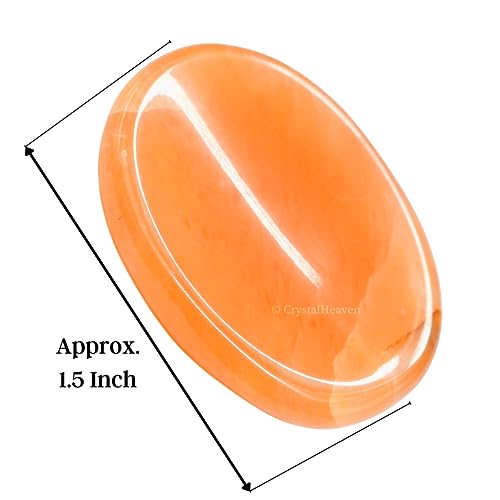 Image of Red Aventurine Crystal Thumb Worry Pebbles Stones for Anxiety Stress Relief Massage - AAA Grade Original Healing Gemstone Agate Rubbing Stone for Yoga Meditation Spiritual Reiki Feng Shui