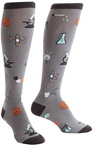 Sock It To Me Me La Ciencia de los Calcetines, Calcetines Calcetines Que Llegan a Las Rodillas científicas. para Mujeres Un tamaño Gris Oscuro