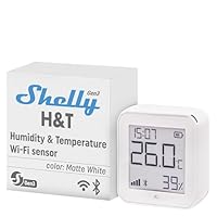 Shelly H&T Gen3 Weiß | WLAN Smart Temperatur- und Feuchtigkeitssensor | Fernsteuerung | Smarte Szenen | Benachrichtigungen | Datenspeicherung | Kein Hub Erforderlich | Alexa & Google Home