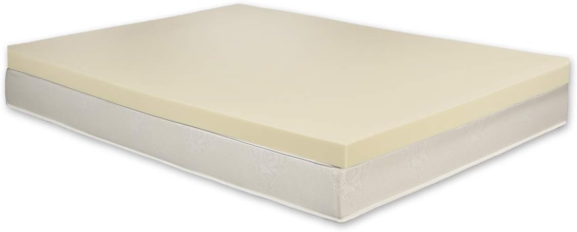 100% Orthopaedic Memory Foam Mattress Topper | UK Small Double | 3" Thick | Made In UK | Fast Delivery White/Yellow