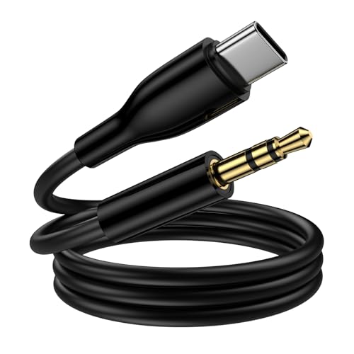 USB C to 3.5mm Audio Aux Cable Adapter for Samsung Galaxy A16 A15 A56 A14 S25 Ultra S24 S23 S22 S21 S20,3FT Type C to Headphone Male Cord Hi-Fi Stereo Car Auxiliary Cable for iPhone 16e 16 15 Pro Max