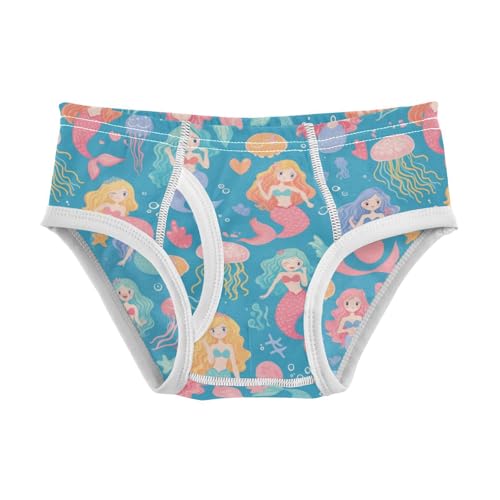 Wusikd Mermaids Heart Boys' Underwear Cotton Jellyfish Boys Briefs Soft Toddler Underwear 2T