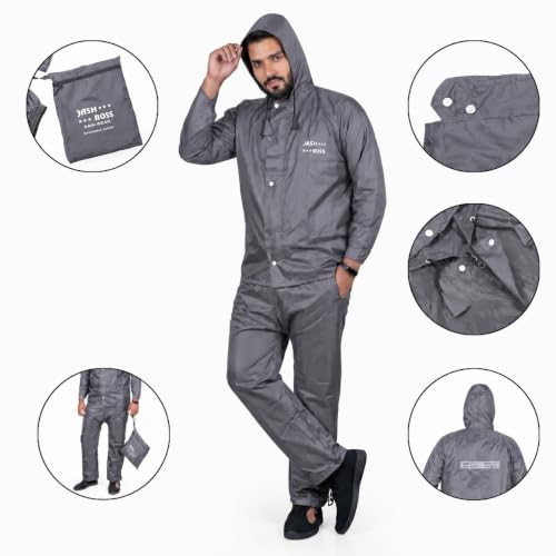 Image of Vogaan Rain Coat for Men Waterproof Rain coat Set for Women with Reflective Trim-Windproof Jacket & Pants Suit with Hood, Pockets & Breathable, Durable Fabric for Outdoor, Travel, Bike & Trekking Use