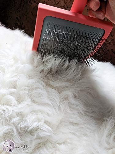 Chris Christensen Big G Dog Slicker Brush, Groom Like a Professional, Fluff Detangle Style, Saves Time Energy, Coral, Large