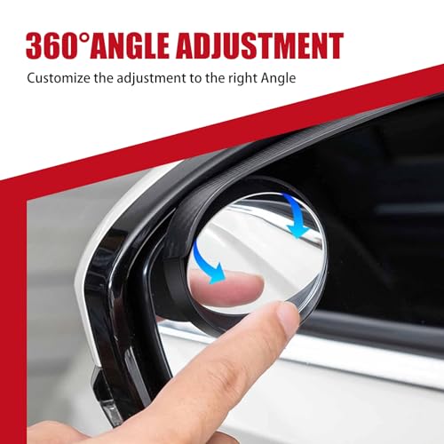 Pack-2 Car Carbon Fiber Rain Eyebrow, 2-in-1 Adjustable Wide-angle Rearview Blind Spot Mirror, Rainwater Diversion Reflective Protective Cover, Universal for Cars Side Mirror Parts (Black) - Image 5