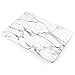 iDOO Matte Rubber Coated Soft Touch Plastic Hard Case for MacBook Pro 15 inch Retina Without CD Drive Model A1398 White Marble Elegance