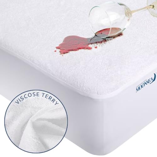 Protector de colchón matrimonial impermeable bambú anti derrames 6