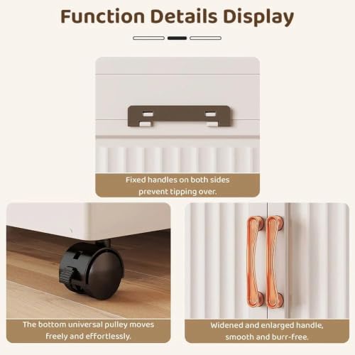 Image of Owme Modular Plastic Wardrobe for Bedroom | 1 Tier Foldable Cupboard with Hanging Rod | Stackable Storage Almirah for Clothes with Wheels | Multi-Layer Plastic Storage Cabinet - White