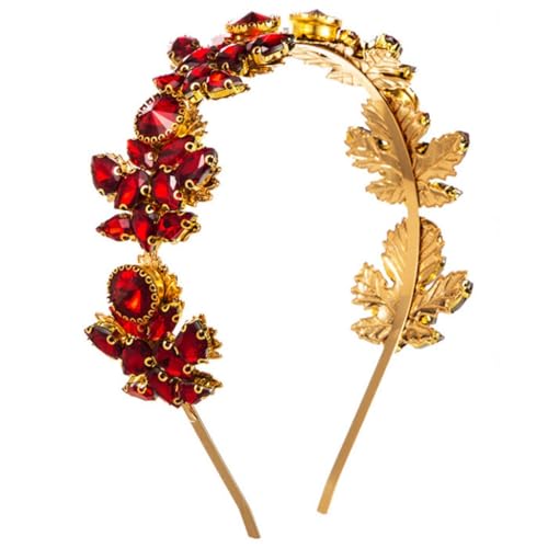 Bandeaux de cheveux en métal antidérapants ornés de feuilles en strass