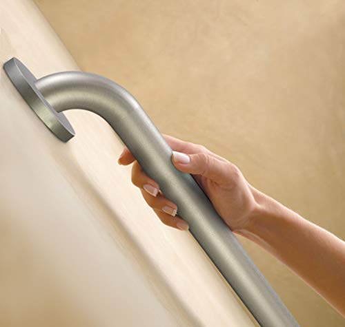 Moen LR8942P Bathroom Safety 24-Inch Stainless Steel Bathroom Grab Bar with Textured Grip, Peened by Moen - Image 2