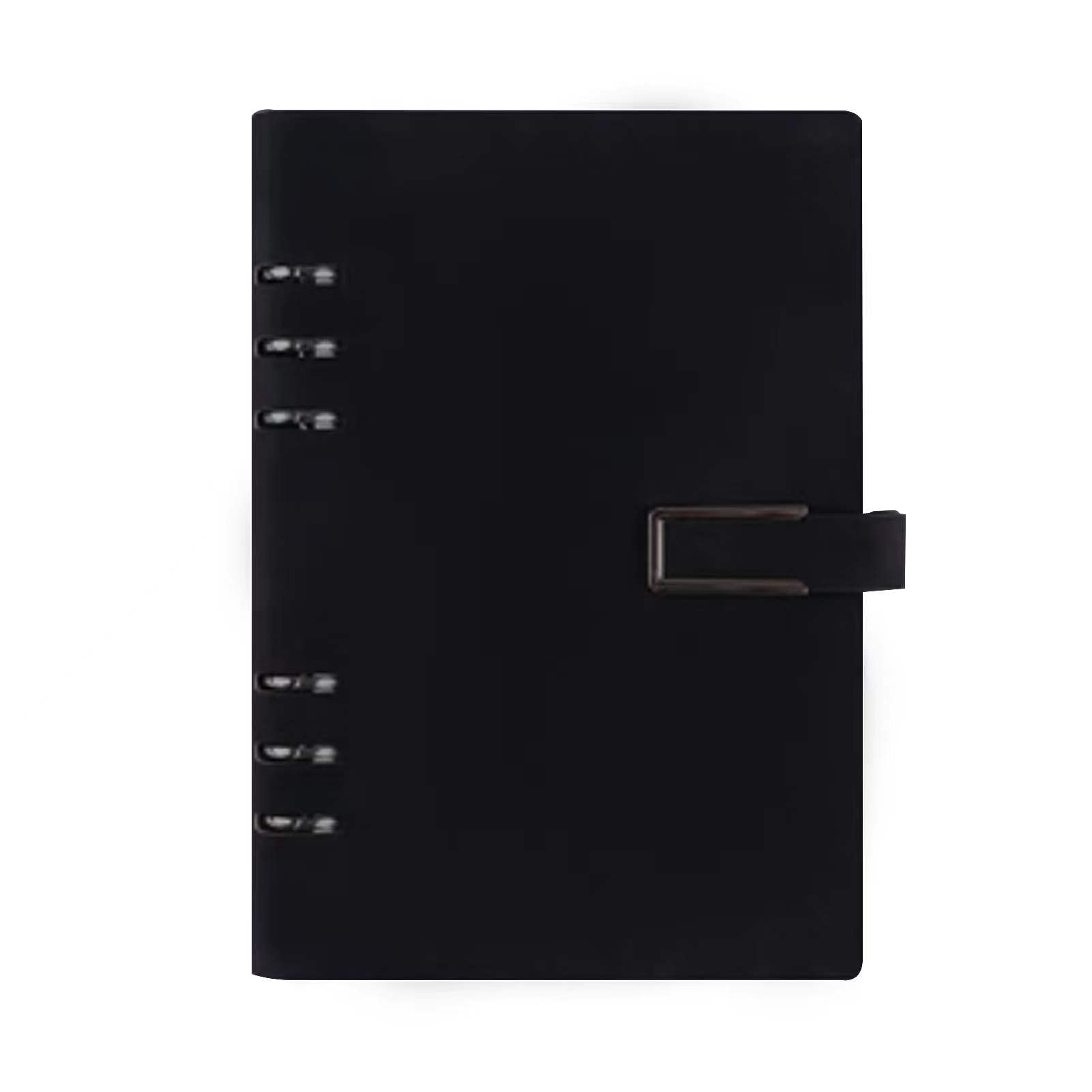 BeauentyLeather Journal .Notepad with A5 Thick Paper and Moveable Pages,Black notebook for Journaling Writing Note Taking Diary and Planner