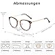 KUKU VISION Blaulichtfilter Brille für Damen UV400-Schutz,Blendschutzbrille ohne Rezept,Blue Light Filter Brille Computer brille (Golden-Braun)