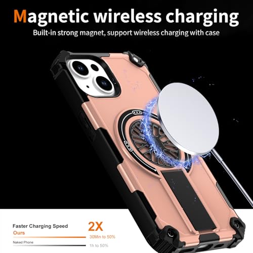 Coque iPhone 13 antichoc Asuwish or rose avec protège-écran en verre - 3