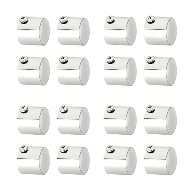 Heavy Stainless Steel 304 Grade Decorative Round Curtain Rod End Cap Finials for Door and Window 1 Inch Curtain Rod Accessories- 16 pcs. / 25 mm Road Bracket-picture-12