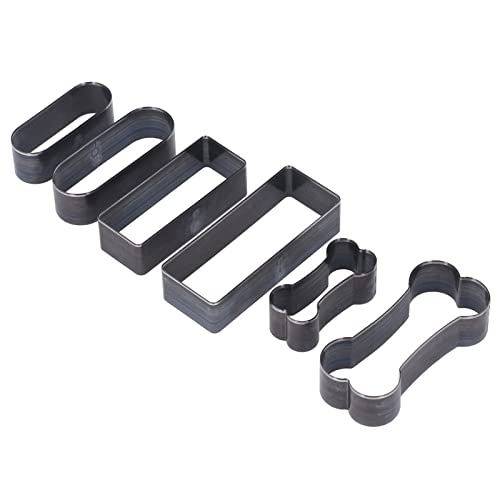 BRRNOO Juego de Troqueles de Corte de 6 Uds, Troqueles de Corte de Cuero, Forma de Hueso Ovalada Rectangular, Acero de Aleación para Artesanía de Cuero Hecha a Mano