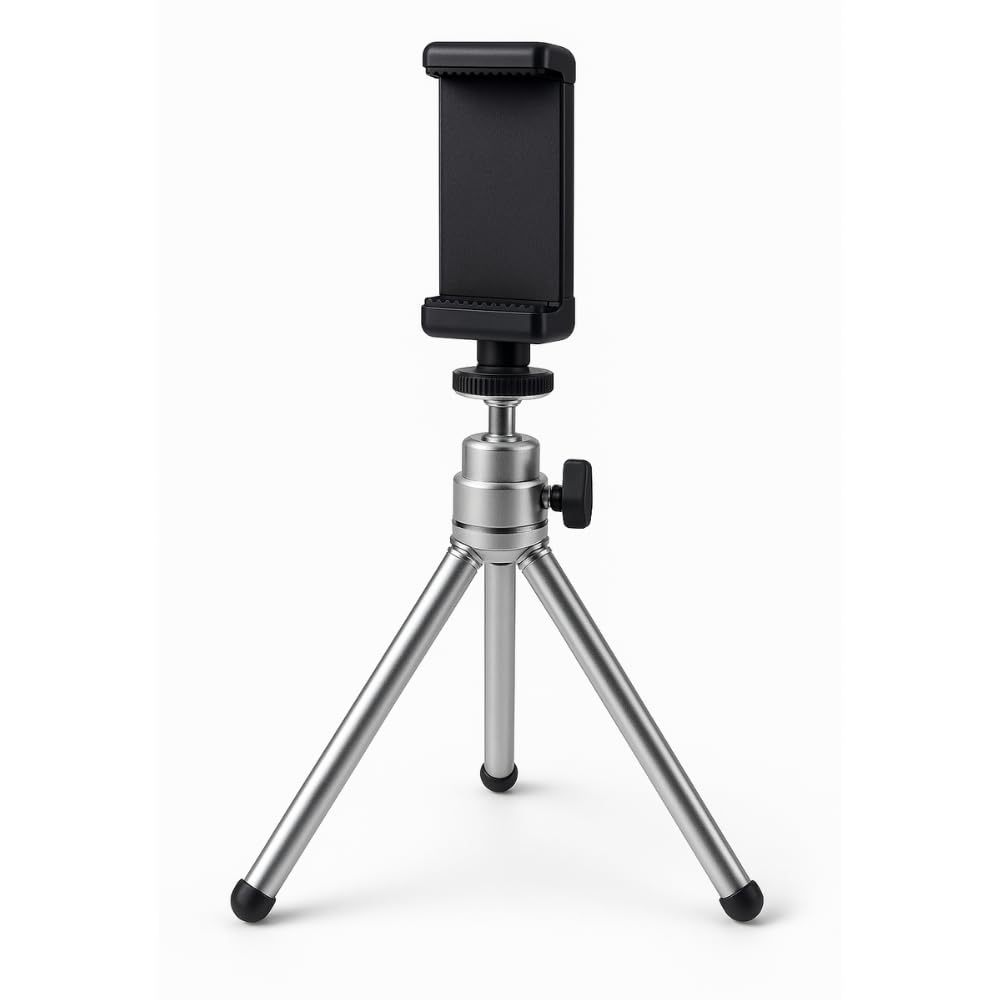 Three-Section Tripod and Stand for Smartphone 18-38.5 cm | Portable Stand with 360° Rotation Angle Compatible with Smartphones