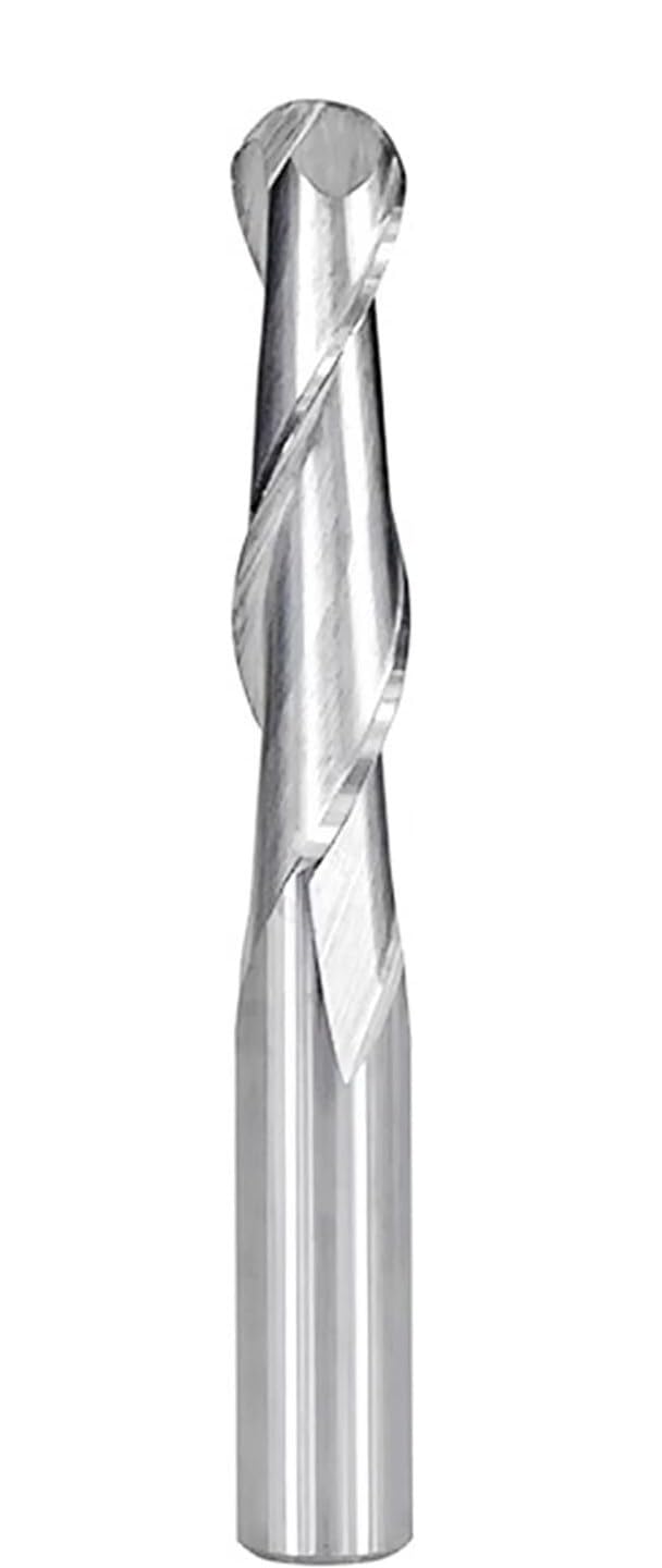 1pcs 2-Flute Ball Nose Spiral End Mill, 4mm/6mm Shank Router Bit for Woodworking and Metalworking(6x15x50mm)