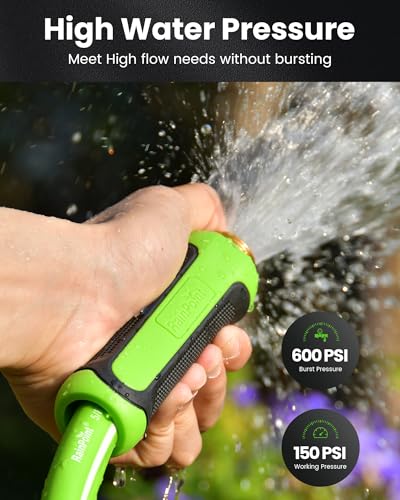image for RAINPOINT Garden Hose 50ft - Flexible Heavy Duty Water Hose with Swive