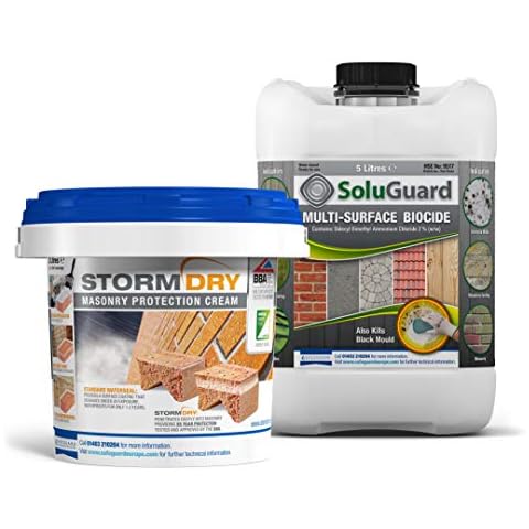 Stormdry Masonry Protection Cream 3L + Soluguard Multi Surface Biocide - BBA Certified - Proven 25 Year Protection Against Penetrating Damp Cover