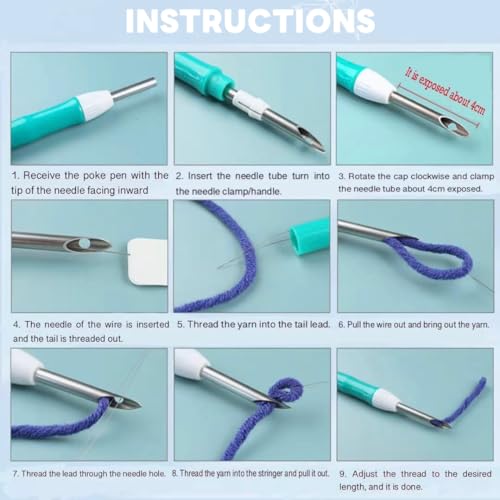 Image of Punch Needle Kit, Cute Cartoon Bear Embroidery, Embroidery Starter Kit for Beginners, Mother's Day, Children's Day, Birthday Gifts & Decorations, 7.87x7.87inch
