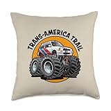 Trans-America Trail Retro Rally Car Offroad 4x4 Design Throw Pillow
