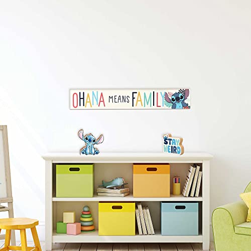 Image of Disney Lilo and Stitch Shelf Sitter Decor | Stay Weird Chunky Wood Block Cutout for Kids' Bedroom, Play Room or Office