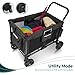 WONDERFOLD W4 Original Stroller Wagon (4 Seater) - Wagon Stroller with 5-Point Harnesses, Easy Access Zipper Door, and Removable Sun Canopy - Safety Certified, Gray
