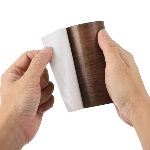 Image of PATIKIL Wood Grain Repair Tape 4.7 inch X15', Self Adhesive Realistic Textured Repair Tape Patch for Floor Door Table Cabinets Desk, Dark Brown Oak