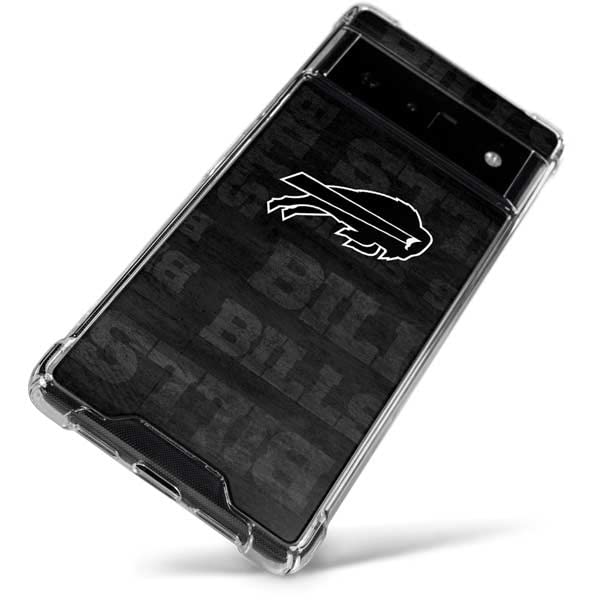 Skinit Clear Phone Case Compatible with Google Pixel 6 - Officially Licensed NFL Buffalo Bills Black & White Design