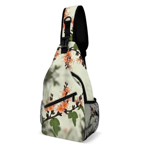 Bolso bandolera floral para trekking y uso casual unisex