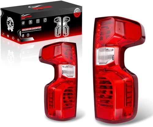 Maureen LED Tail Light Driver and Passenger Side Rear Light Brake Lamp For 2019-2025 Chevy Silverado 1500/2500HD/3500HD WT/Custom Trai BOSS/LT Rear Side Bulbs Replace OEGM2800308 GM2801308