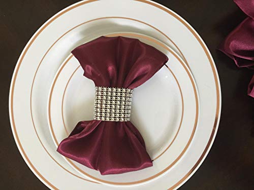 Digoon Napkin Rings Rhinestone Napkin Rings Adornment For Wedding Party (100 Pcs, Silver) #TOP3