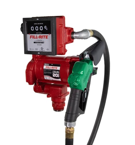 Image of Fill-Rite FR711VA 115V 20 GPM Fuel Transfer Pump with Mechanical Gallon Meter Package - Heavy-Duty Electric Pump with High Flow Rate and Durable Construction