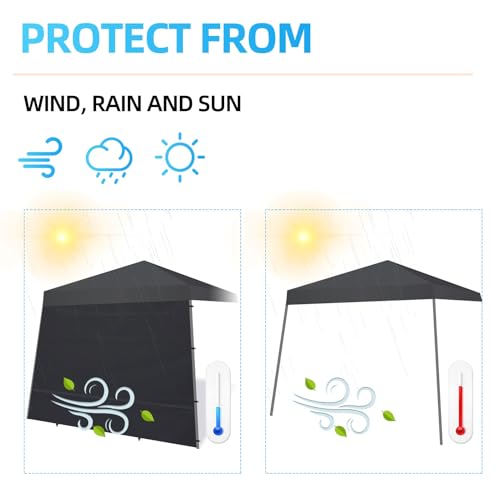 image for Joramoy Canopy Tent Sidewalls for 10×10 Slant Leg Pop Up Canopy Frame