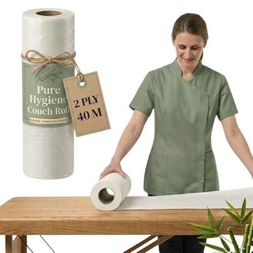 Beauty Bed Hygiene Roll by Simple Choice 20-Inch Width 2-Ply 40m Disposable Couch Roll for Professional Use (1)