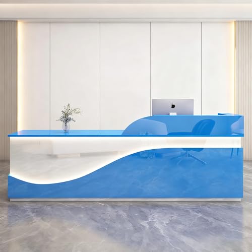 Ddasam レジカウンター 受付カウンター 木製 ロック可能 引出し収納付き 大容量 法人様向け フロントデスク 企業受付 店舗レジ 美容室 アパレルショップ 防塵 配線穴 モダン(140x60x100cm)