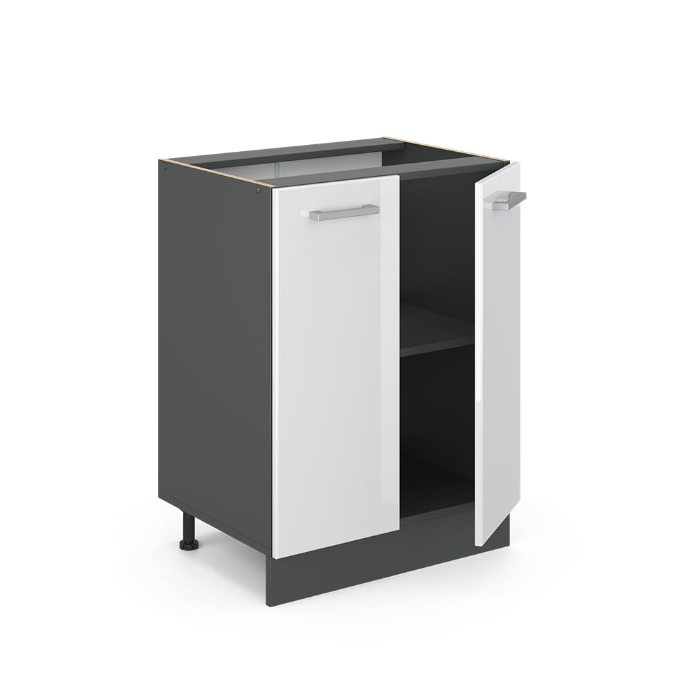 Vicco Mueble bajo de Cocina R-Line, Blanco Alto Brillo, 60 cm