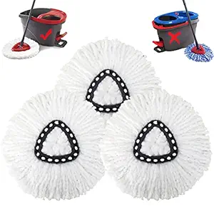 3 Pack Mop Replace Head for O Cedar, Mop Head Replacement, Microfiber EasyWring Spin Mop Head Refill for Ocedar, Mop Refill Head Safe Compatible with Spin Mop for Cleaning All Hard-surfaced Floors