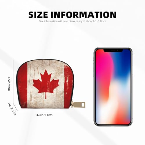 Retro Canada Flag Credit Card Holder Wallet, Leather Zipper Card Wallet For Women Ladies Rfid Blocking Card Case Small Coin Purse Accordion Wallet Gift2