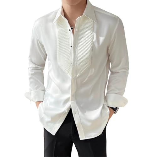 Men Notched Collar Embracing French Elegance British Handsome Trendy Long-Sleeve