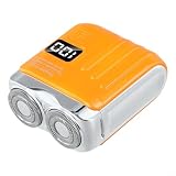 Rasoio elettrico per rasoio intelligente, mini doppio display digitale, ricaricabile, portatile, per uomo, casa, auto, viaggi, potente regalo (arancione)