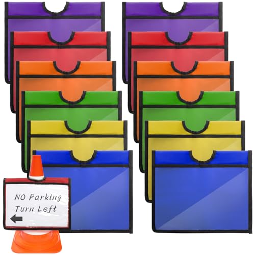Bekith 12 Pack Traffic Cone Sleeves with Pockets