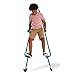 HearthSong® Amazing Feats Stiltz - Adjustable Metal Walking Stilts for Kids - Ergonomic Armrest - Foam Covered Handles - Adjust from 51'' to 79'' H - Blue