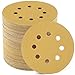LotFancy 5-Inch 8-Hole 220 Grit Dustless Hook-and-Loop Sanding Disc Sander Paper, Pack of 100