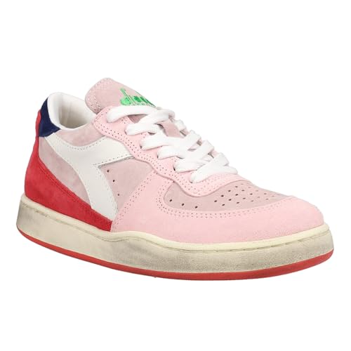 Diadora Mens Mi Basket Low Lampone Italia Lace Up Sneakers Shoes Casual - Pink - Size 8 M2