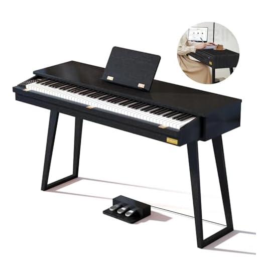 SHEIRIN digital piano 88 keys weighted keyboard electric piano beginners stand full size upright pedal musical SR-PH80 (black)