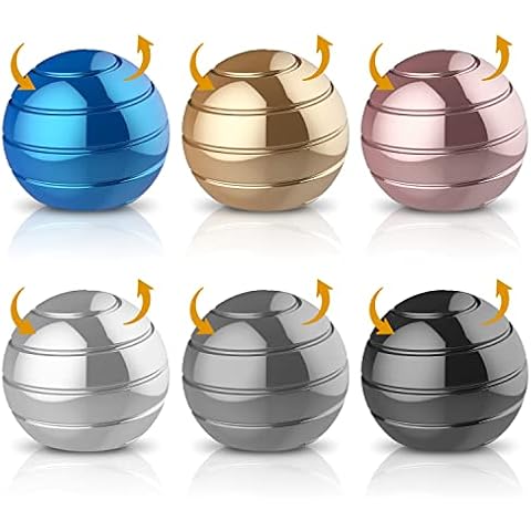 SoulLife 6 Pack Kinetic Spinning Desk Toy Bulk Basket Stocking Stuffers for Kids, Metal Fidget Spinner Ball, Optical Illusion Desktop Fidget Spinner Toys, Gifts for Women, Men, Kids and Adults Cover