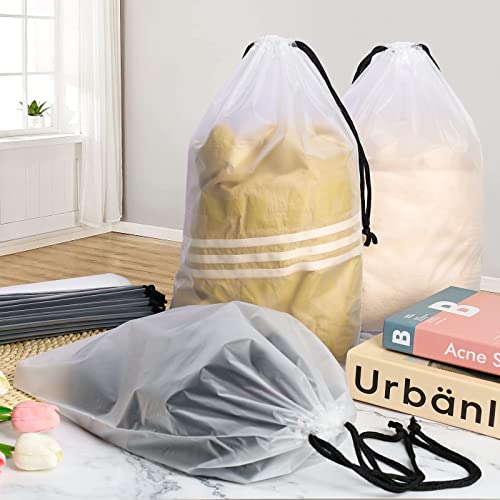 14Pcs Transparent Shoe Bags With Rope For Travel Storage Packing Large Clear Drawstring Bags Plastic Portable Shoe Bags For Men And Women #TOP4