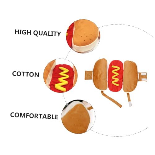 Disfraz para perros Hot Dog tamaño M naranja miniatura 3